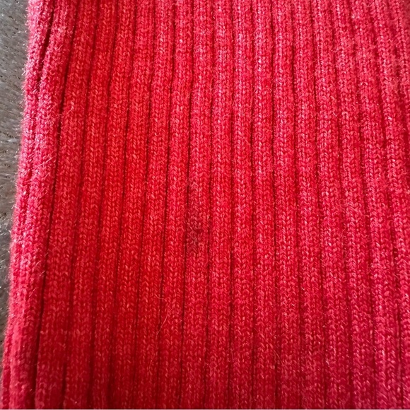 By Anthropologie V-Neck Strappy Ribbed Buttons Up Red Crop Cardigan Sweater Sz M - Picture 11 of 13